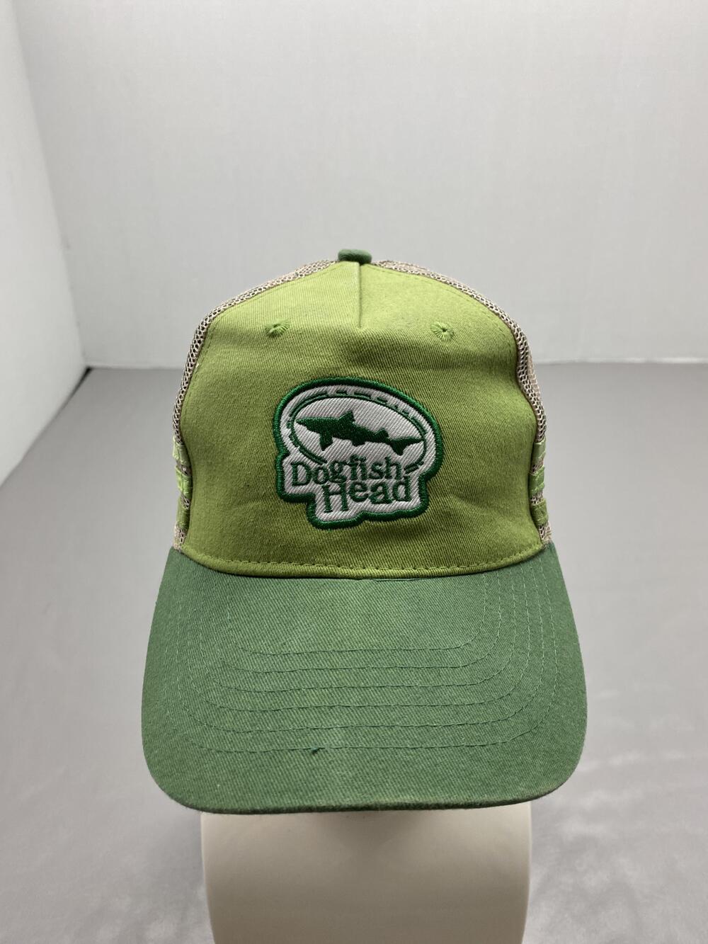 Dogfish Head Hat Cap Strap Back One Size Green Trucker Mesh Adjustable Mens